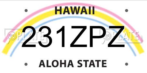 231ZPZ Hawaii License Plate