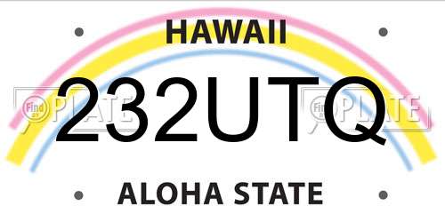 232UTQ Hawaii License Plate