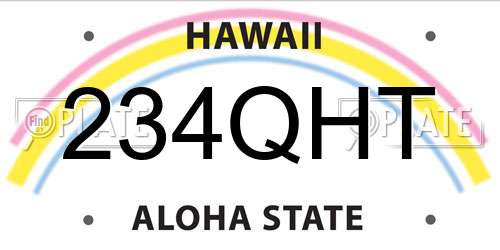 234QHT Hawaii License Plate