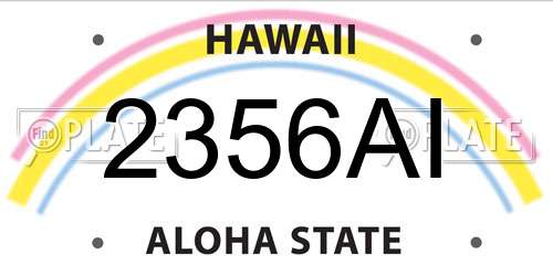 2356AI Hawaii License Plate