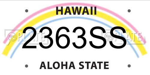 2363SS Hawaii License Plate