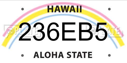 236EB5 Hawaii License Plate
