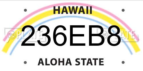 236EB8 Hawaii License Plate