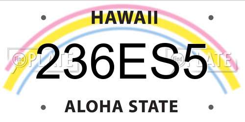 236ES5 Hawaii License Plate