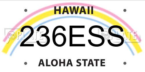 236ESS Hawaii License Plate