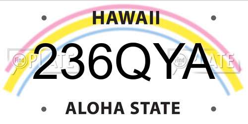 236QYA Hawaii License Plate