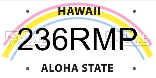 236RMP Hawaii License Plate