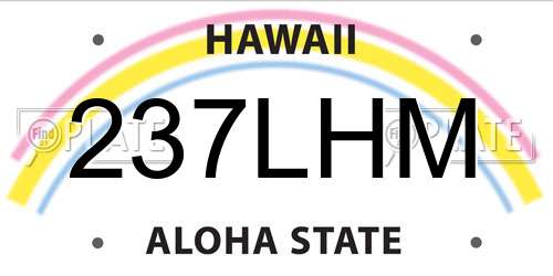 237LHM Hawaii License Plate