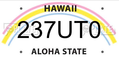 237UT0 Hawaii License Plate