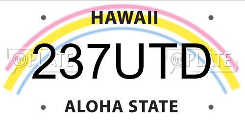 237UTD Hawaii License Plate