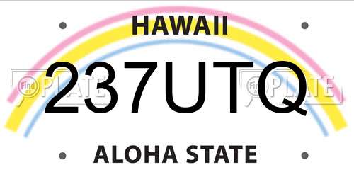 237UTQ Hawaii License Plate