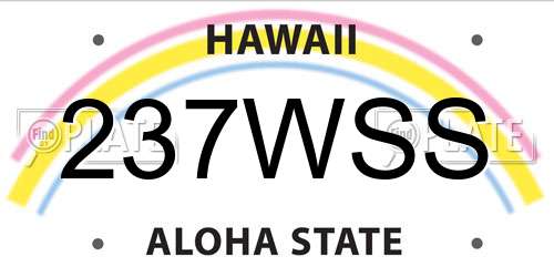 237WSS Hawaii License Plate