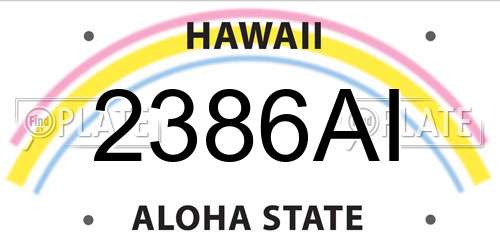 2386AI Hawaii License Plate