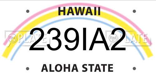 239IA2 Hawaii License Plate