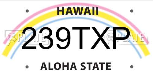 239TXP Hawaii License Plate