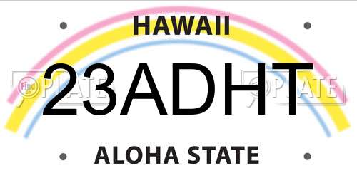 23ADHT Hawaii License Plate
