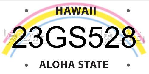 23GS528 Hawaii License Plate