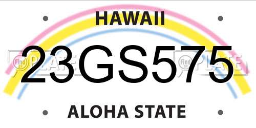 23GS575 Hawaii License Plate