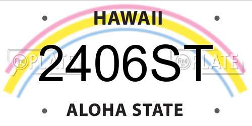 2406ST Hawaii License Plate