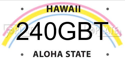 240GBT Hawaii License Plate