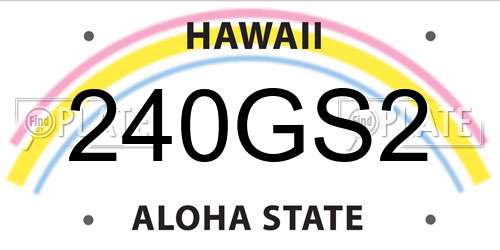 240GS2 Hawaii License Plate
