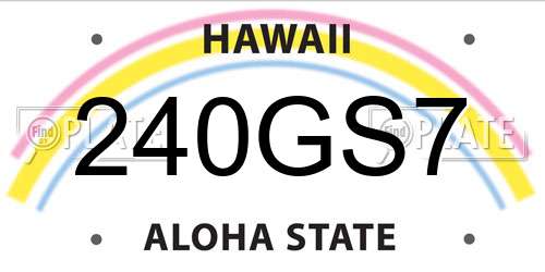 240GS7 Hawaii License Plate