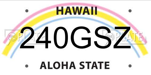 240GSZ Hawaii License Plate