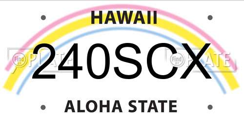 240SCX Hawaii License Plate
