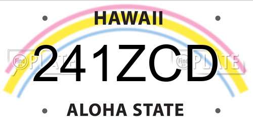 241ZCD Hawaii License Plate