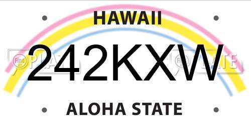 242KXW Hawaii License Plate