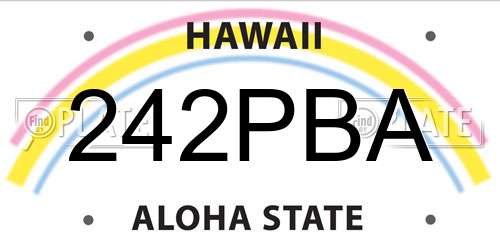 242PBA Hawaii License Plate