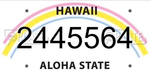 2445564 Hawaii License Plate