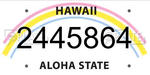2445864 Hawaii License Plate