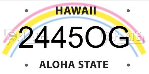 2445OG Hawaii License Plate