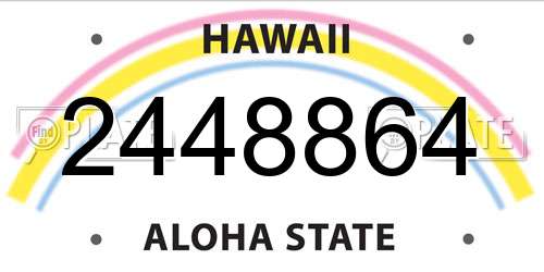 2448864 Hawaii License Plate