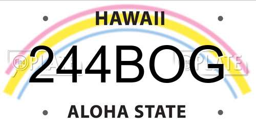 244BOG Hawaii License Plate