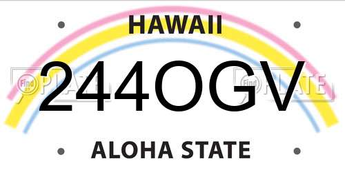 244OGV Hawaii License Plate