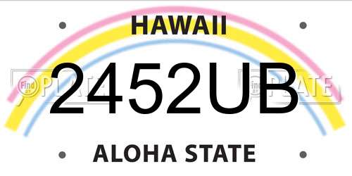 2452UB Hawaii License Plate
