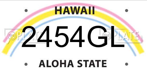 2454GL Hawaii License Plate
