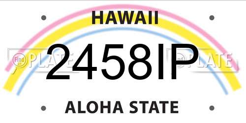 2458IP Hawaii License Plate