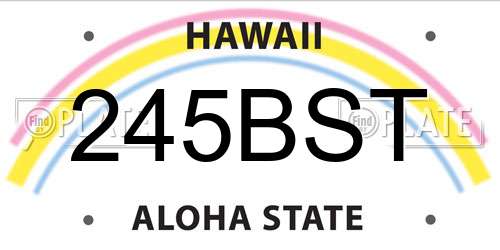 245BST Hawaii License Plate