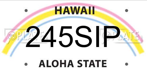 245SIP Hawaii License Plate