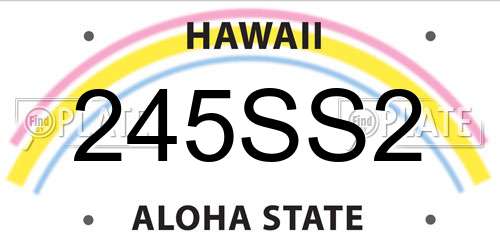 245SS2 Hawaii License Plate