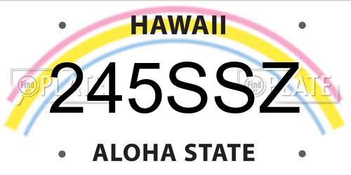 245SSZ Hawaii License Plate