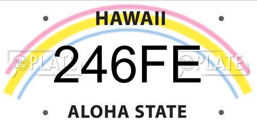 246FE Hawaii License Plate