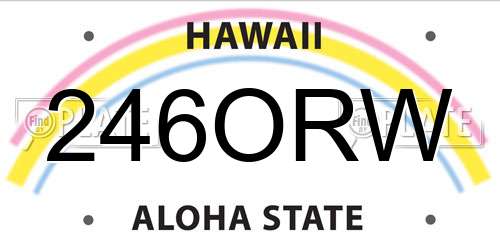 246ORW Hawaii License Plate