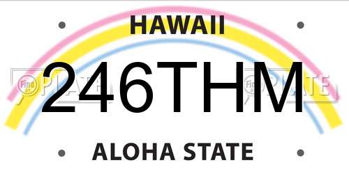 246THM Hawaii License Plate