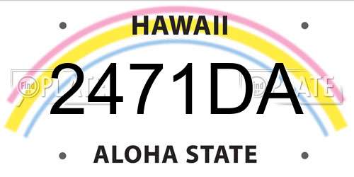 2471DA Hawaii License Plate