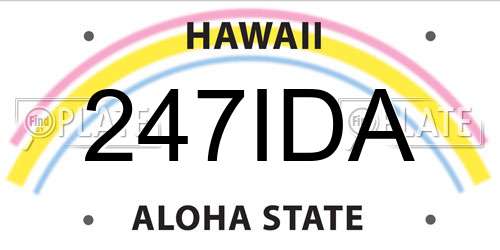 247IDA Hawaii License Plate