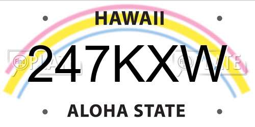 247KXW Hawaii License Plate